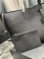 YSL Bold East/West Shopping Bag In Black Grained Leather size 38x28x13 cm - 3