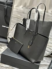 YSL Bold East/West Shopping Bag In Black Grained Leather size 38x28x13 cm - 2