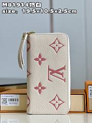LV Zippy Wallet Cream/Trianon Pink M81914 size 19.5x10.5x2.5 cm - 1