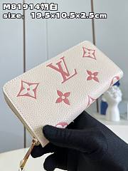 LV Zippy Wallet Cream/Trianon Pink M81914 size 19.5x10.5x2.5 cm - 2