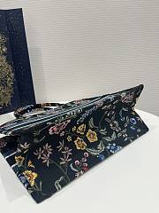 Dior Medium Book Tote Black Multicolor Dior Petites Fleurs Embroidery - 3