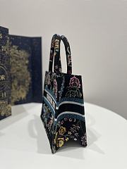 Dior Small Book Tote Black Multicolor Dior Petites Fleurs Embroidery - 5