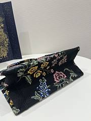 Dior Small Book Tote Black Multicolor Dior Petites Fleurs Embroidery - 4