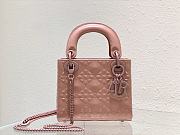 DIOR Mini Lady Dior Abcdior Bag Dust Pink Calfskin Diamond Motif 17x15x7 cm - 1