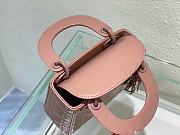 DIOR Mini Lady Dior Abcdior Bag Dust Pink Calfskin Diamond Motif 17x15x7 cm - 2