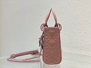 DIOR Mini Lady Dior Abcdior Bag Dust Pink Calfskin Diamond Motif 17x15x7 cm - 4