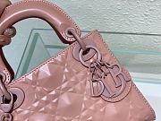 DIOR Mini Lady Dior Abcdior Bag Dust Pink Calfskin Diamond Motif 17x15x7 cm - 6