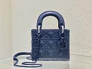 DIOR Mini Lady Dior Abcdior Bag Blue Calfskin Diamond Motif 17x15x7 cm - 1