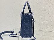 DIOR Mini Lady Dior Abcdior Bag Blue Calfskin Diamond Motif 17x15x7 cm - 2