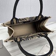 Dior Small Book Tote Brown/Black Macro Toile de Jouy Tiger Embroidery - 4