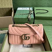 GG Marmont Small Shoulder Bag Peach Leather 443497 size 26x15x7 cm - 1