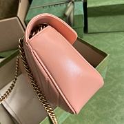 GG Marmont Small Shoulder Bag Peach Leather 443497 size 26x15x7 cm - 2