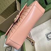 GG Marmont Small Shoulder Bag Peach Leather 443497 size 26x15x7 cm - 3