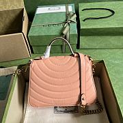 GG Marmont Mini Top Handle Bag Peach Leather 547260 size 21x15.5x8 cm - 2