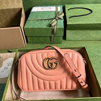 Gucci GG Marmont Small Shoulder Bag Peach 447632 size 24x13x7 cm