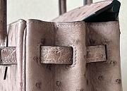 HERMES Kelly Purple Ostrich Handbag Silver Hardware size 25 x 20 x 13 cm - 6
