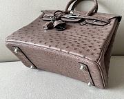 HERMES Kelly Purple Ostrich Handbag Silver Hardware size 25 x 20 x 13 cm - 5
