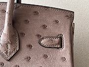 HERMES Kelly Purple Ostrich Handbag Silver Hardware size 25 x 20 x 13 cm - 2