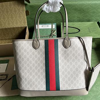Gucci Ophidia Large Tote Bag Beige/Gray GG Supreme Canvas 40x33x19 cm