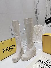 Fendi Patent Leather Boots White - 1