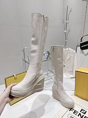Fendi Patent Leather Boots White - 4