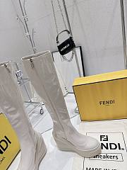 Fendi Patent Leather Boots White - 3
