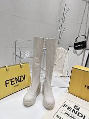 Fendi Patent Leather Boots White - 6