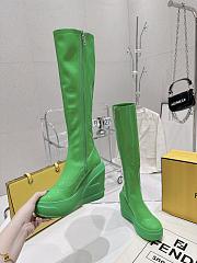 Fendi Patent Leather Boots Green - 3