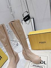 Fendi Patent Leather Boots Beige - 6