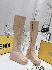 Fendi Patent Leather Boots Beige - 5