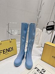 Fendi Patent Leather Boots Blue - 6