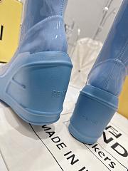 Fendi Patent Leather Boots Blue - 3