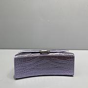 BALENCIAGA Hourglass XS Handbag Crocodile In Purple size 19x8x21 cm - 6