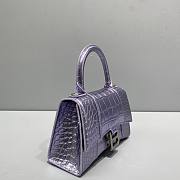 BALENCIAGA Hourglass XS Handbag Crocodile In Purple size 19x8x21 cm - 4