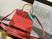 Goyard Saigon Structure Nano Bag Red Goyardine Silver Hardware - 5