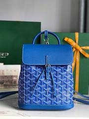 GOYARD Goyardine Calfskin Mini Alpin Backpack Blue 18.5x21.5x8.5 cm - 1