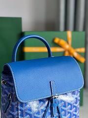 GOYARD Goyardine Calfskin Mini Alpin Backpack Blue 18.5x21.5x8.5 cm - 3