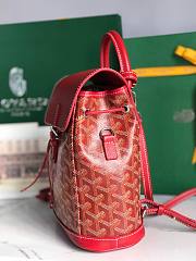 GOYARD Goyardine Calfskin Mini Alpin Backpack Red 18.5x21.5x8.5 cm - 5
