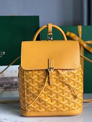 GOYARD Goyardine Calfskin Mini Alpin Backpack Yellow 18.5x21.5x8.5 cm - 1