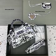 Balenciaga Neo Cagole Xs Handbag Graffiti In White 26x13x18 cm - 4