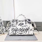 Balenciaga Neo Cagole City Handbag Graffiti In White 38x24x17 cm - 4