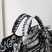 Balenciaga Neo Cagole City Handbag Graffiti In Black 38x24x17 cm - 6