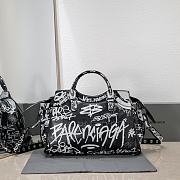 Balenciaga Neo Cagole City Handbag Graffiti In Black 38x24x17 cm - 3
