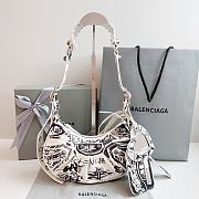 Balenciaga Le Cagole XS Shoulder Bag Graffiti In White 26x12x6 cm - 1