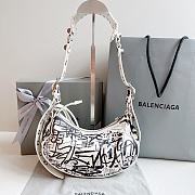 Balenciaga Le Cagole XS Shoulder Bag Graffiti In White 26x12x6 cm - 6
