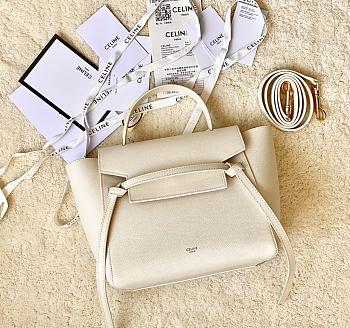 Celine Micro Belt Bag In Cream Grained Calfskin 24 x 20 x 13 cm