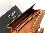 Celine Wallet On Chain Triomphe In Textile And Calfskin Natural/Tan  - 4