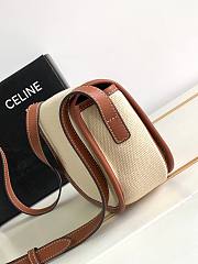 Celine Folco Cuir Triomphe In Textile And Calfskin Natural/Tan  - 4