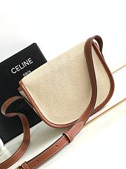 Celine Folco Cuir Triomphe In Textile And Calfskin Natural/Tan  - 6