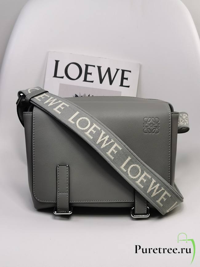 Loewe Military XS Messenger Bag Gray size 23 x 18 x 9 cm - 1